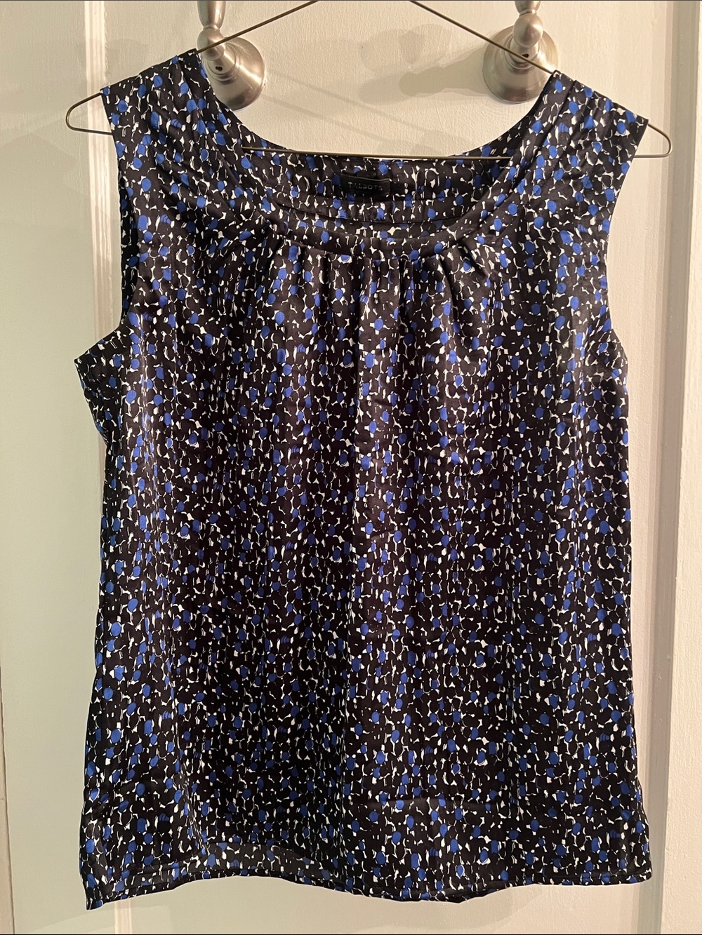 Talbots Navy and Black Sleeveless Printed Camisole
